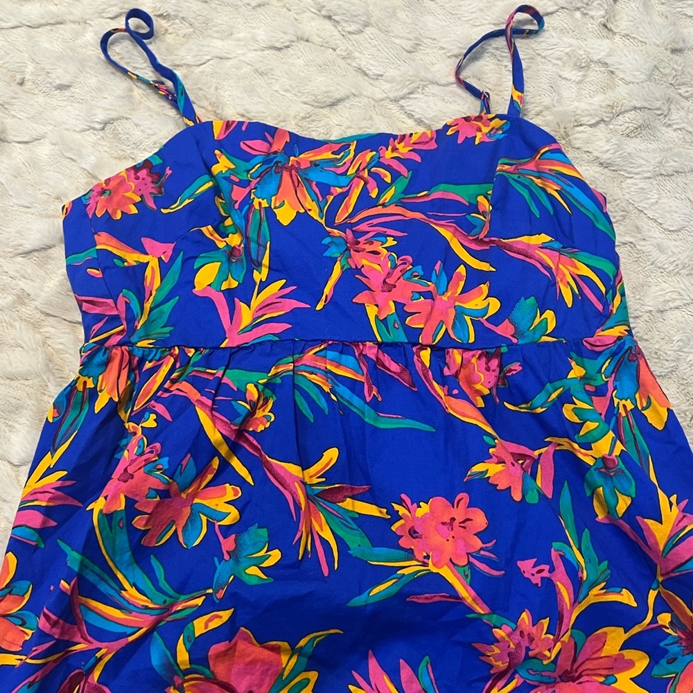 Vibrant Floral Spaghetti Strap Dress Jcrew